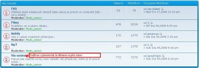 Výběr podsekce (podfóra) - pro zvětšení klikni