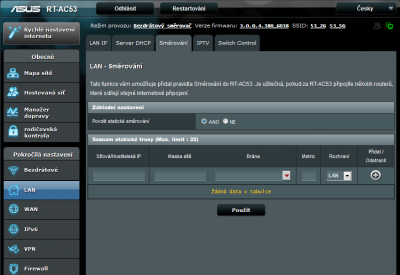 Možnosti směrování v LAN